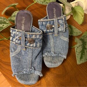 Jeffrey Campbell Blue Denim Open-Toe Mule/Pumps